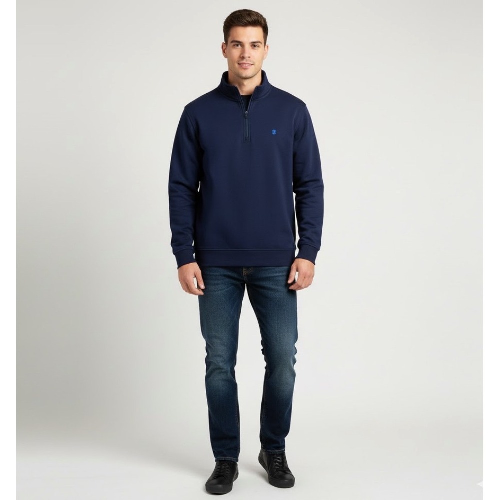 IZOD Advantage Performance Stretch Lg Men's‎ 1/4 Zip Pullover Sweatshirt  Blue